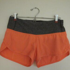 Lululemon A6 Neon Orange High Rise Shorts